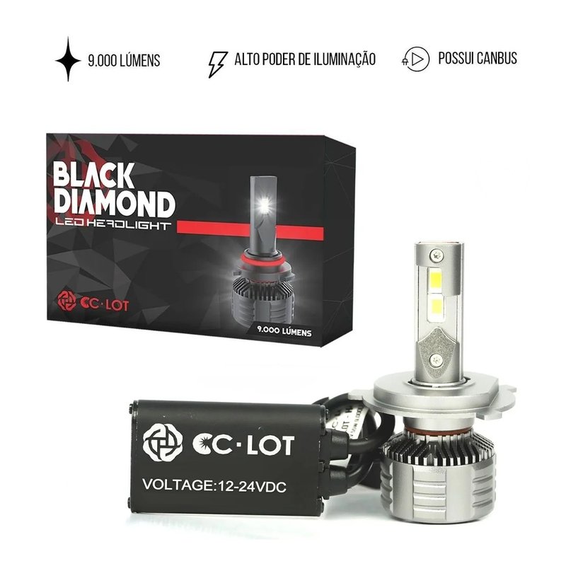 Kit Lâmpada Ultra LED Black Diamond HB4 9000Lm 6000K CC-LOT 2